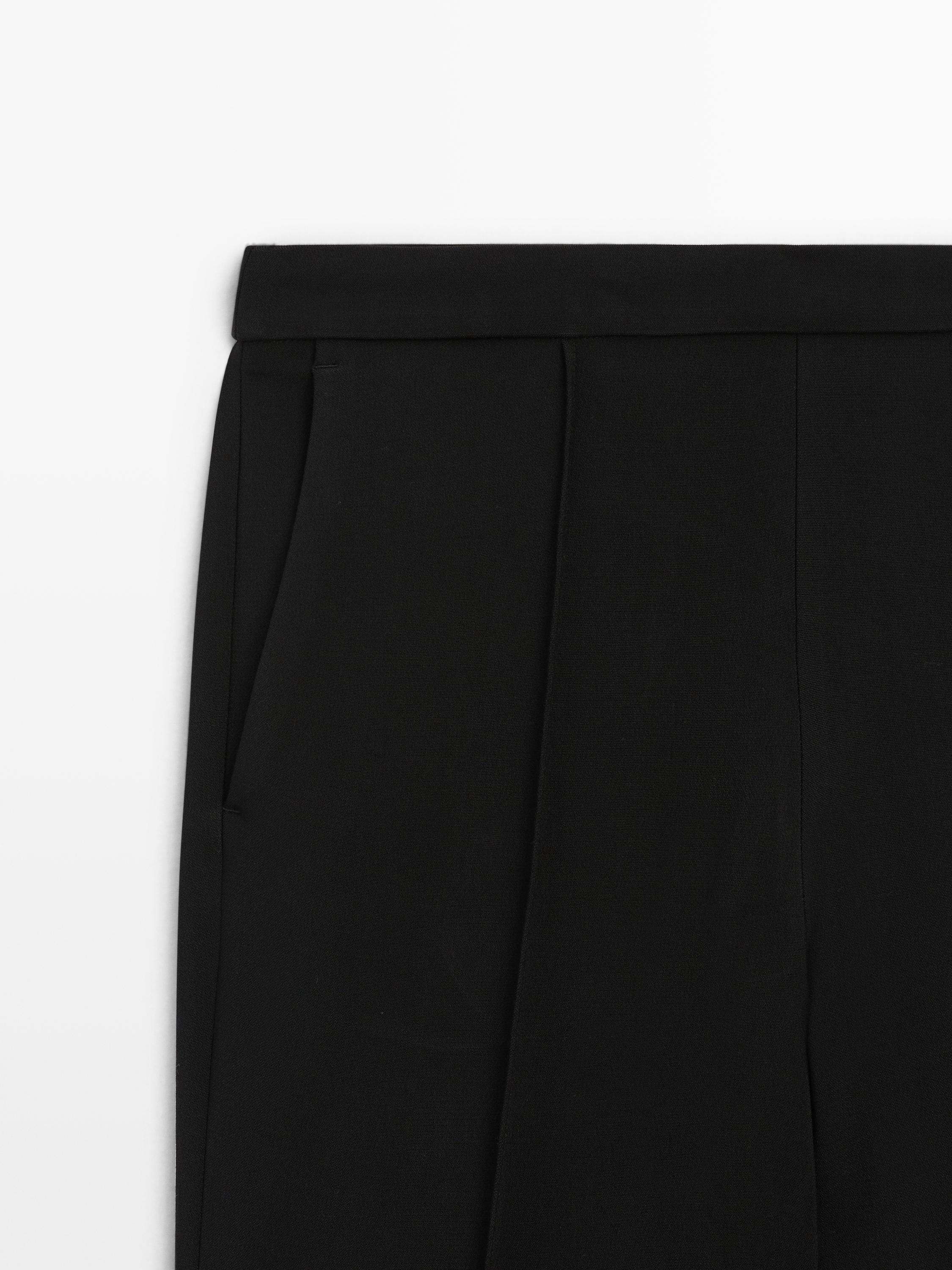 Crepe trousers with seam detail